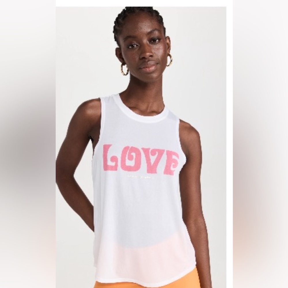Spiritual Gangster White Muscle Tee with Pink 'LOVE' Graphic